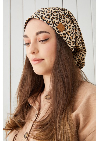 Kadın Eşsiz Leopar İp 4 Mevsim Şapka Bere Buff Ultra Yumuşak Penye