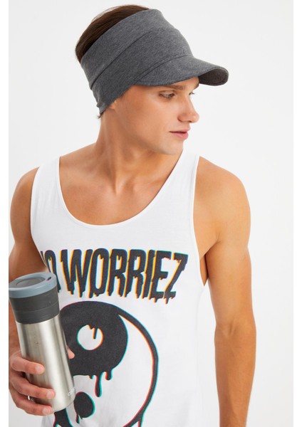 Füme Erkek Uv Koruyuculu Pamuklu Penye Tenis Golf Stil Vizör Şapka Siperlik-Terletmez modelleri