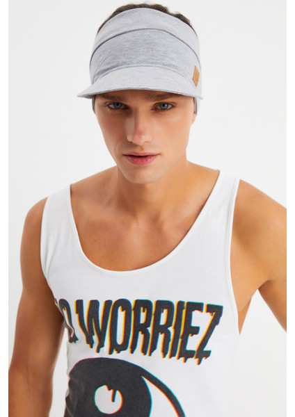 Açık Gri Erkek Uv Koruyuculu Pamuklu Penye Tenis Golf Stil Vizör Şapka Siperlik-Terletmez fiyatları