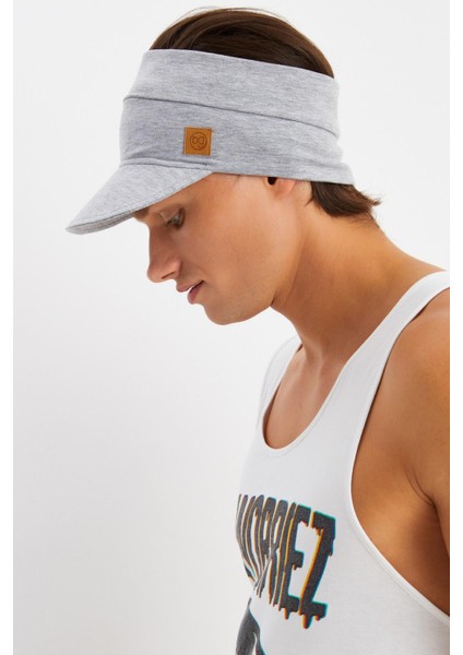 Açık Gri Erkek Uv Koruyuculu Pamuklu Penye Tenis Golf Stil Vizör Şapka Siperlik-Terletmez modelleri