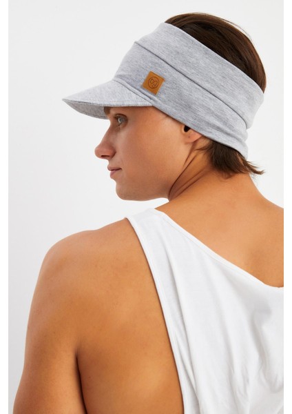 Açık Gri Erkek Uv Koruyuculu Pamuklu Penye Tenis Golf Stil Vizör Şapka Siperlik-Terletmez fırsatları