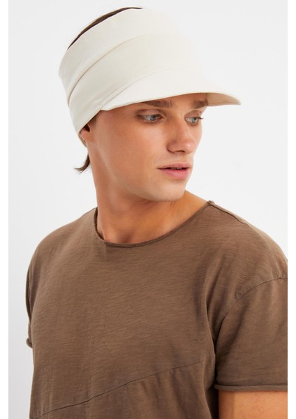 Bej Erkek Uv Koruyuculu Pamuklu Penye Tenis Golf Stil Vizör Şapka Siperlik-Terletmez modelleri