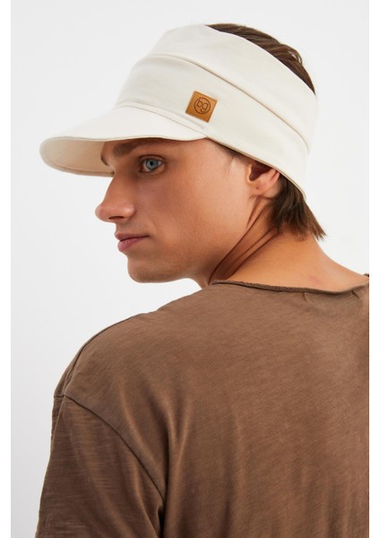 Bej Erkek Uv Koruyuculu Pamuklu Penye Tenis Golf Stil Vizör Şapka Siperlik-Terletmez indirimleri