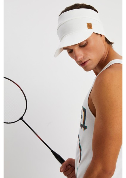 Beyaz Erkek Uv Koruyuculu Pamuklu Penye Tenis Golf Stil Vizör Şapka Siperlik-Terletmez modelleri