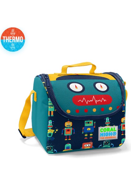 Coral High Kids Lacivert Çivit Robot Desenli 3’Lü Okul Çanta Seti 23472