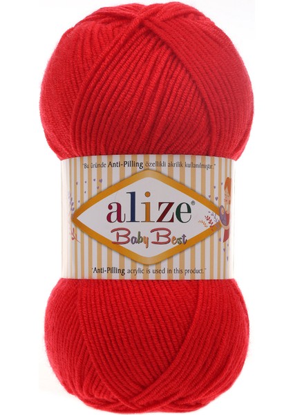 Baby Best Anti-Pilling Bebe El Örgü Ipi - 56 Kırmızı