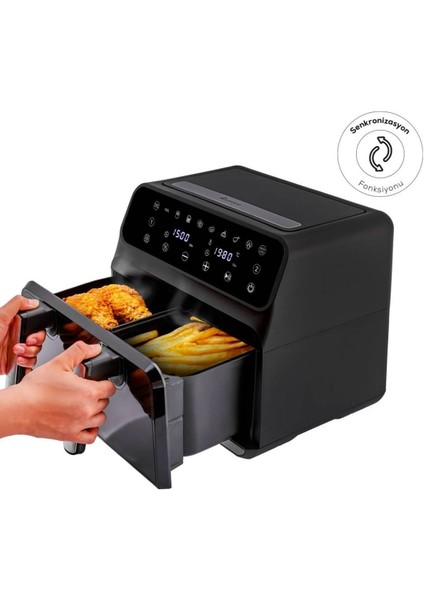 Multifry Xxxl 9 Litre Dijital Tek Hazneli Seperatörlü Cam Pencereli Airfryer