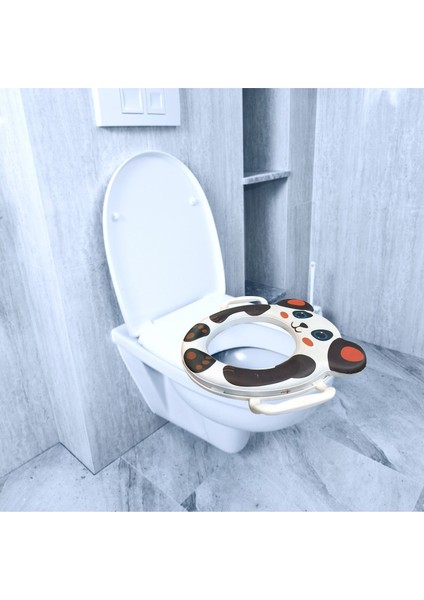 Çocuk Bebek Yumuşak Puf Köpekli Wc Tuvalet Hela Tualet Klozet Kapağı Oturağı Adaptörü Lazımlık Ördek