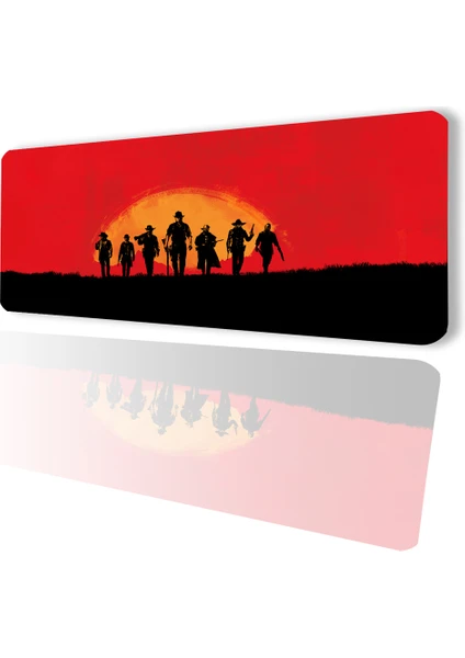 Sonic Touch Red Dead Redemption Kaydırmaz Gaming Oyuncu Masaüstü Dikişsiz Kırmızı Klavye Pad 32X70CM