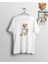 Zoka Wear Unisex Kort Tenis Tenisçi Ayı Teddy Bear Bisiklet Yaka Baskılı T-Shirt 1