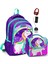 Okul Sırt Çantası ve Beslenme Çantası Seti - Kız Çocuk Mor Unicorn - USB Soketli 1