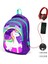 Okul Sırt Çantası ve Beslenme Çantası Seti - Kız Çocuk Mor Unicorn - USB Soketli 2