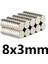 8mm x 3mm Yuvarlak Güçlü Neodyum Mıknatıs Magnet 4