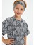 Gri-Gri Erkek Çocuk Pamuklu Penye Oversize Gri T-Shirt Bandana 2'li Takım 1