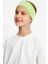 Fıstık YeşiliBeyaz Kız Pamuklu Penye T-Shirt Bandana 2^li Takım -Spor Rahat Best Of Koleksiyon 3 3