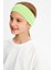 Fıstık YeşiliBeyaz Kız Pamuklu Penye T-Shirt Bandana 2^li Takım -Spor Rahat Best Of Koleksiyon 3 4