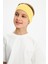 Sarı-Beyaz Kız Pamuklu Penye T-Shirt Bandana 2^li Takım -Spor Rahat Best Of Koleksiyon 3 3