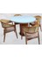 Masa Anıt ST 100cm Modern Hasır Sandalye Takım Model MDF Tabla Beyaz Renk El yapı 5