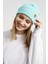 Kadın Genç Kız Aqua Mavi Şapka Bere Spor Rahat Pamuklu El Yapımı Kalitesi 3
