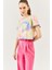 Batik Gökkuşağı Oversize Rahat Pamuklu Penye Bisiklet Yaka Kısa Kol Basic Crop T-Shirt 3