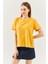 Hardal Oversize Rahat Pamuklu Penye Bisiklet Yaka Kısa Kol Basic T-Shirt 1