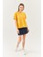 Hardal Oversize Rahat Pamuklu Penye Bisiklet Yaka Kısa Kol Basic T-Shirt 3