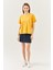 Hardal Oversize Rahat Pamuklu Penye Bisiklet Yaka Kısa Kol Basic T-Shirt 4