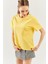 Sarı Oversize Rahat %100 Pamuklu Penye Bisiklet Yaka Kısa Kol Basic T-Shirt 2