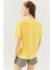 Sarı Oversize Rahat %100 Pamuklu Penye Bisiklet Yaka Kısa Kol Basic T-Shirt 5