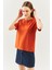Kiremit Oversize Rahat %100 Pamuklu Penye Bisiklet Yaka Kısa Kol Basic T-Shirt 1