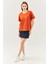 Kiremit Oversize Rahat %100 Pamuklu Penye Bisiklet Yaka Kısa Kol Basic T-Shirt 3