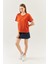 Kiremit Oversize Rahat %100 Pamuklu Penye Bisiklet Yaka Kısa Kol Basic T-Shirt 4