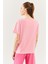 Pembe Oversize Rahat %100 Pamuklu Penye Bisiklet Yaka Kısa Kol Basic T-Shirt 5