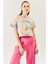 Batik Gökkuşağı Oversize Rahat %100 Pamuklu Penye Bisiklet Yaka Kısa Kol Basic Crop T-Shirt 2