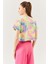 Batik Gökkuşağı Oversize Rahat %100 Pamuklu Penye Bisiklet Yaka Kısa Kol Basic Crop T-Shirt 5