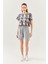 Batik Gri Oversize Rahat %100 Pamuklu Penye Bisiklet Yaka Kısa Kol Basic Crop T-Shirt 4