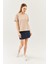 Açık Kahve Oversize Rahat %100 Pamuklu Penye Bisiklet Yaka Kısa Kol Basic T-Shirt 3