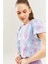 Batik Aqua Oversize Rahat %100 Pamuklu Penye Bisiklet Yaka Kısa Kol Basic Crop T-Shirt 3