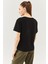 Siyah Oversize Rahat Pamuklu Penye Bisiklet Yaka Kısa Kol Basic T-Shirt 5