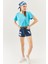 Aqua Oversize Rahat Pamuklu Penye Bisiklet Yaka Kısa Kol Basic Crop T-Shirt 4