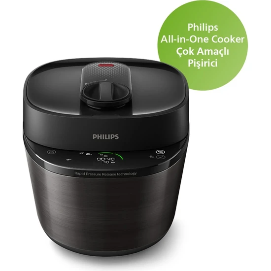 Philips All In One Cooker Elektrikli Düdüklü Tencere, 5l Kapasite 35 Farklı Program 30 Dk’da Leziz Yemekler