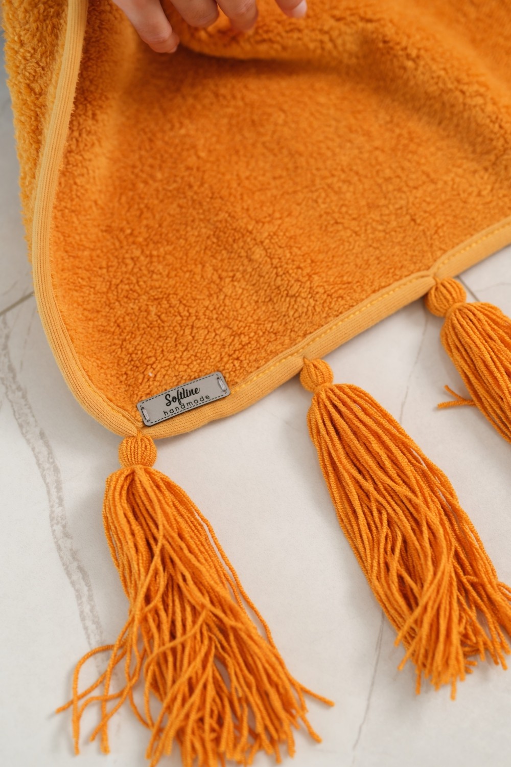 Cakkatex Wellsoft Ekstra Yumuşak Peluş Püsküllü Atkı|scarf görsel 3