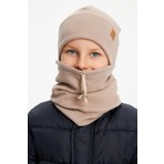 Babygiz Sütlü Kahve Erkek Çocuk Şapka Bere Boyunluk Takım Pamuklu Kaşkorse