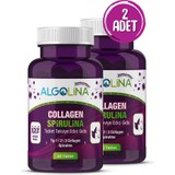 Algolina Collagen + Spirulina Tablet Takviye Edici Gıda - 1260 mg 60 Tablet-(Kolajen Tip 123) x 2 Adet