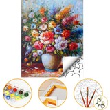 Tale Hobby Vazo Çiçek - Sayılarla Boyama Seti Kasnaklı 40 x 50 cm