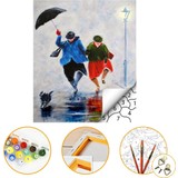 Tale Hobby Şemsiyeli Çift - Sayılarla Boyama Seti Kasnaklı 40 x 50 cm