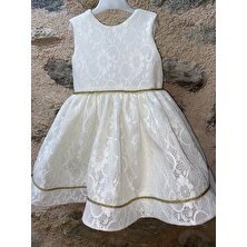 Filizzy Dantelli Beyaz Kız Çocuk Elbisesi