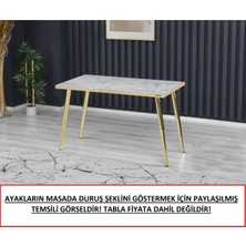 Demontepark 4 Adet Metal Konik Ayak Masa Ayağı Gold Renk 73.5 Cm Açılı Ayak Boru Çapı 5.1 Cm