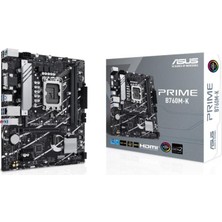 Asus Prıme B760M-K Ddr5 8000MHZ 1xvga 1xhdmı 2xm.2 USB 3.2 Matx 1700P (13. ve 12.nesil Işlemci Uyumlu)