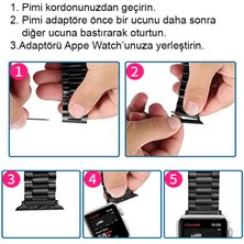 Yediseven Apple Watch Uyumlu 38 40 41 mm Metal Kordon Tokası Kayış Adaptörü Pimli 22MM